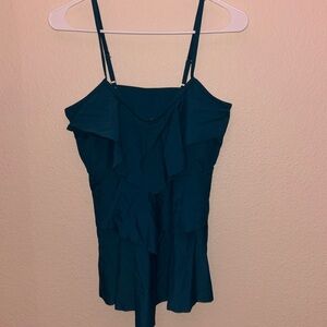 Teal Layered Swim Top